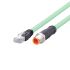 ifm electronic Ethernet kábel, Cat5e, M12 - RJ45, 1.5m, Zöld