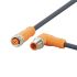 ifm electronic Right Angle Male 4 way M12 to Straight Female 5 way M12 Communication Cable, 500mm