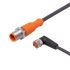 ifm electronic Straight Male 1 way M12 to Right Angle Female 1 way M8 Actuator/Sensor Cable, 1m