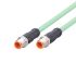 ifm electronic Straight Male 4 way M12 to Straight Female 4 way M12 Communication Cable, 10m