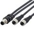 ifm electronic Straight Male 1 way M12 to Straight Female 2 way M12 Actuator/Sensor Cable, 250mm