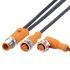 ifm electronic Straight Male 5 way M12 to Right Angle Female 5 way M12 Communication Cable, 100mm