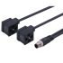 ifm electronic Straight Male 1 way M12 to Straight Female 2 way Valve Connector Actuator/Sensor Cable, 1m