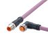 ifm electronic Straight Male 5 way M12 to Right Angle Female 5 way M12 Communication Cable, 1m