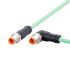 ifm electronic Right Angle Male 4 way M12 to Straight Female 4 way M12 Communication Cable, 20m