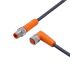 ifm electronic Straight Male 1 way M8 to Right Angle Female 1 way M8 Actuator/Sensor Cable, 1m