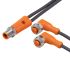 ifm electronic Straight Male 5 way M12 to Right Angle Female 5 way M12 Communication Cable, 1m