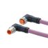 ifm electronic Right Angle Male 5 way M12 to Right Angle Female 5 way M12 Communication Cable, 300mm