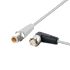 ifm electronic Straight Male 4 way M12 to Right Angle Female 5 way M12 Communication Cable, 600mm