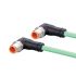 ifm electronic Right Angle Male 4 way M12 to Right Angle Female 4 way M12 Communication Cable, 1m