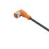 ifm electronic Right Angle Female 1 way M12 to Unterminated Actuator/Sensor Cable, 2m