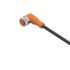 ifm electronic Right Angle Female 1 way M12 to Unterminated Sensor Actuator Cable, 15m