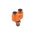 ifm electronic 1 Pole M12 Plug to 2 Pole M12 Socket Adapter