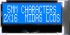 Midas MCCOG21605D6W-BNMLWI MCCOG21 LCD LCD Display, White on Blue, 2 Rows by 16 Characters, Transmissive