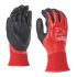 Milwaukee Fully Dip Cut  Arbejdshandsker, Polyester, Nitril, Sort/rød, Oil Resistant, S