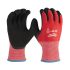 Milwaukee Winter Cut Black/Red Glass Fibre, HPPE Cut Resistant Work Gloves, Size 11, XXL, Latex Coating