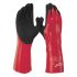 Milwaukee Chemical Gloves Black/Red Nylon Chemical Resistant Work Gloves, Size 8, M, Nitrile Coating