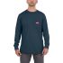 Milwaukee Blue 40% Polyester, 60% Cotton Long Sleeve T-Shirt, UK- L, EUR- L, Hi-Vis