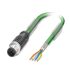 Phoenix ContactNBC, 2m Cat5, Green M12 to Male M12, ShieldedShielded, Terminated PVC Sheath