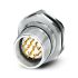 Phoenix Contact 8A电源连接器插头, 16 positions, 48V, IP67, 金属, 背面安装, 16197系列