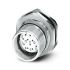 Phoenix Contact, 16197 IP67 Metal Rear Mount 16 positions Power Connector Socket, Rated At 8A, 48 V