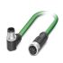 Phoenix ContactNBC, 2m Cat5, Green M12 to Male M12 Female, ShieldedShielded, Terminated Polyurethane Sheath