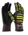 ATG MaxiCut Ultra Black Nylon, Polyester, Spandex, Tungsten, UHMWPE Cut Resistant Work Gloves, Size 6, NBR Coating