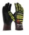 ATG MaxiCut Ultra Black Nylon, Polyester, Spandex, Tungsten, UHMWPE Cut Resistant Work Gloves, Size 11, NBR Coating