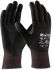 ATG MaxiCut Ultra Black Nylon, Polyester, Spandex, Tungsten, UHMWPE Cut Resistant Work Gloves, Size 7, NBR Coating