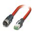 Phoenix ContactNBC, 5m Cat5, Red M12 to Female RJ45 MaleShielded, Terminated PVC Sheath