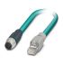 Phoenix ContactVS, 2m Cat5, Blue M12 to Male RJ45, SF/UTPShielded, Terminated Polyurethane Sheath