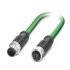 Phoenix ContactNBC, 2m Cat5, Green M12 to Male M12 Female, ShieldedShielded, Terminated PVC Sheath