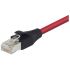 L-ComTRD, 7ft Cat5e, Red RJ45 to Male RJ45 Male, Aluminium/Polyester FoilShielded, Terminated PVC Sheath