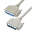 L-Com Male 25 Pin D-sub to Female 25 Pin D-sub Cable assembly, 2.5ft PVC