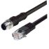 L-Com Straight Male 4 way M12 to Straight Male RJ45 Cable, 1m