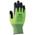 Uvex 60492 Black, Green Bamboo, Fibreglass, HPPE, Polyamide Damp Environment Work Gloves, Size 8, Foam, HPE Coating