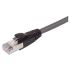 L-ComTRD, 7ft Cat6a, Grey RJ45 to Male RJ45 Male, Aluminium/Polyester FoilShielded, Terminated PVC Sheath