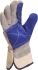 Delta Plus DS202RP Blue, Grey Cotton, Leather Mechanical Protection Work Gloves, Size 10