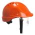 Portwest PW55 Schutzhelm belüftet mit Kinnriemen verstellbar und Augenschutz Orange