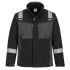 Portwest FR704 Black, Breathable, Waterproof, Windproof Jacket, S