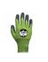 Traffi TG6250 Green Yarn Cut Resistant, Dry Environment, Good Dexterity Work Gloves, Size 7, Latex Coating