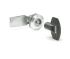 Elesa Silver Stainless Steel Locking Latch, 18mm Panel-to-Tongue, 28mm Cutout, Key Unlock