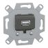 Schneider Electric, Flush Mount, Socket- Single Port Type USB A 2.0 IP20 USB Socket