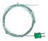 Correge K型热电偶, 探头Φ0.3mm x 2m, 可测+600°C, 整体浇铸插入式微型插头接端, 玻璃纤维探头, E250系列