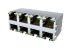 Amphenol Communications Solutions RJE1R Series Series Female Ethernet Connector, Through Hole, Cat6 Right Angle 8 Port
