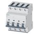 Siemens A型MCB, 4极, 15 kA分断, 63A, 400VAC, 60VDC, 5SY4系列