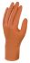 Delta Plus Veniplus Orange Nitrile Disposable Gloves size 8, Medium x 50 Powder-Free