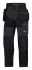Snickers FlexiWork Black Men's Polyester Trousers 35in, 80cm Waist