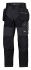 Snickers FlexiWork Black Men's Polyester Trousers 33in