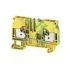 Weidmuller A Series Green/Yellow DIN Rail Terminal Block, 6mm², Single-Level, Push In Termination